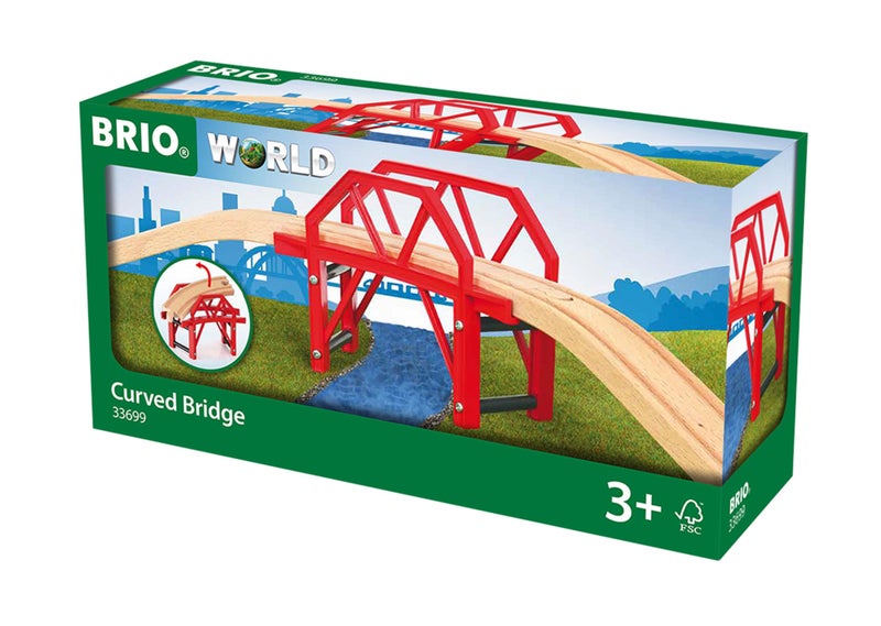 BRIO World Curved Bridge for Kids Age 3 Years and up. Compatible with All Train Sets - Image 1